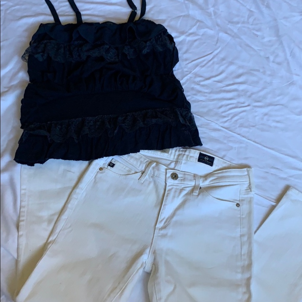AG Adriano Goldschmied white jeans